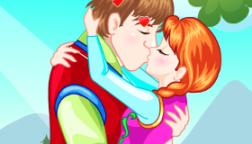 Anna y Kristoff besándose