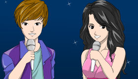 Juego de colorear de Justin Bieber y Selena Gomez