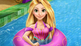 Rapunzel en la piscina